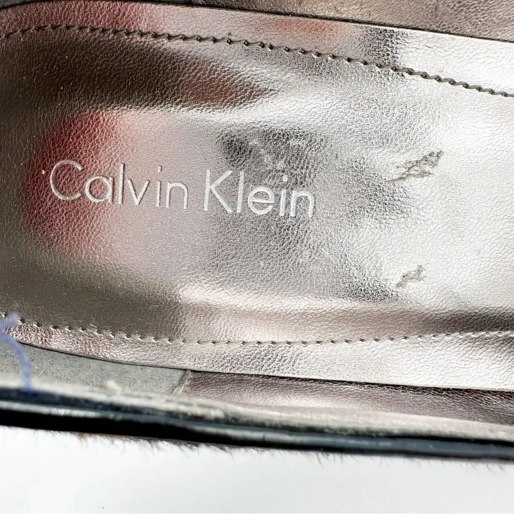Calvin‎ Klein Retro Colette Trending Leopard Calf Hair Platform Pumps Sz 8